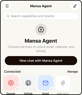 Mansa Agent app screen