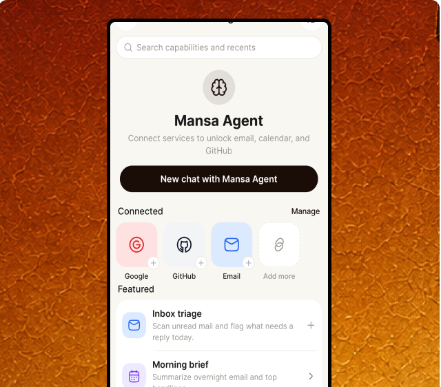 Mansa Agent app screen